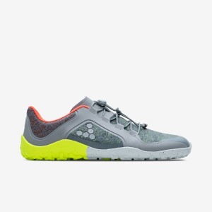 Grey Men's Vivobarefoot Primus Trail Iii All Weather Fg Trail Running Shoes | OQFEY-2859