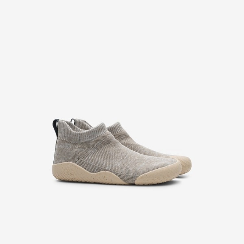 Grey Vivobarefoot Pluma Knit Kids | PXDHG-7180