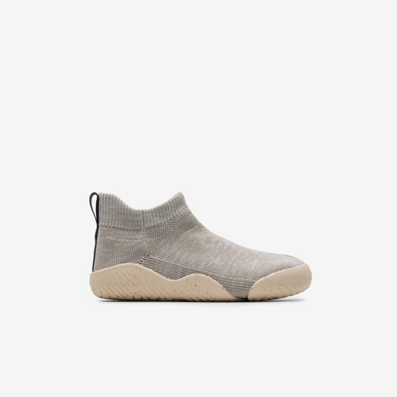 Grey Vivobarefoot Pluma Knit Kids | PXDHG-7180