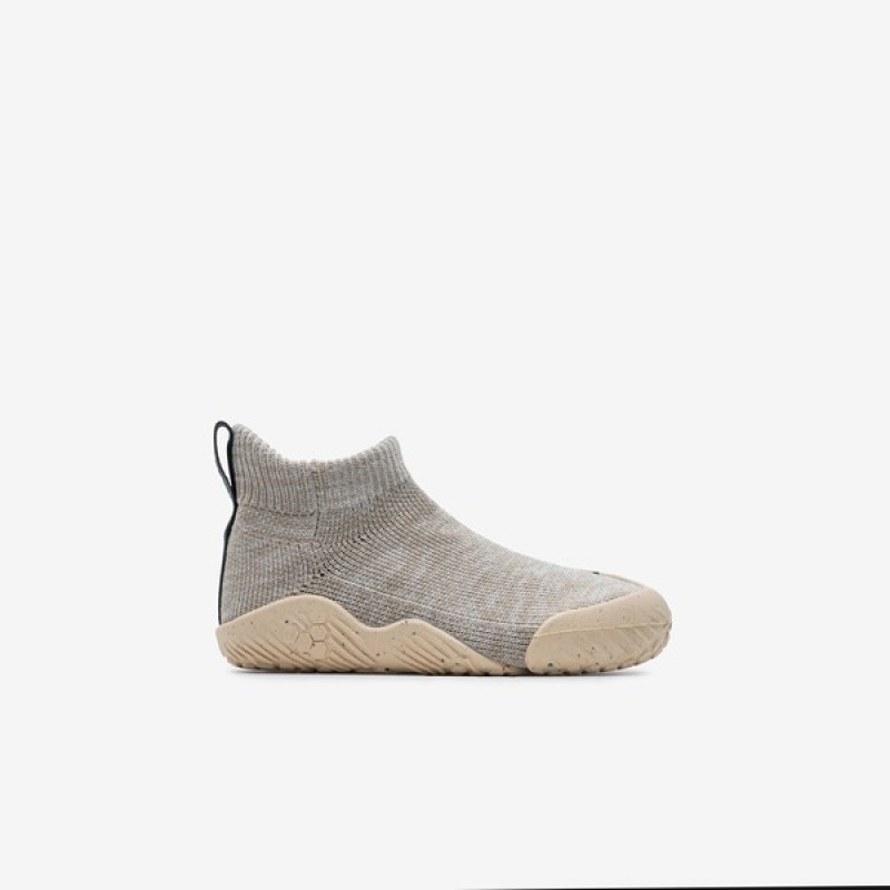 Grey Vivobarefoot Pluma Knit Kids | SDJHR-8572