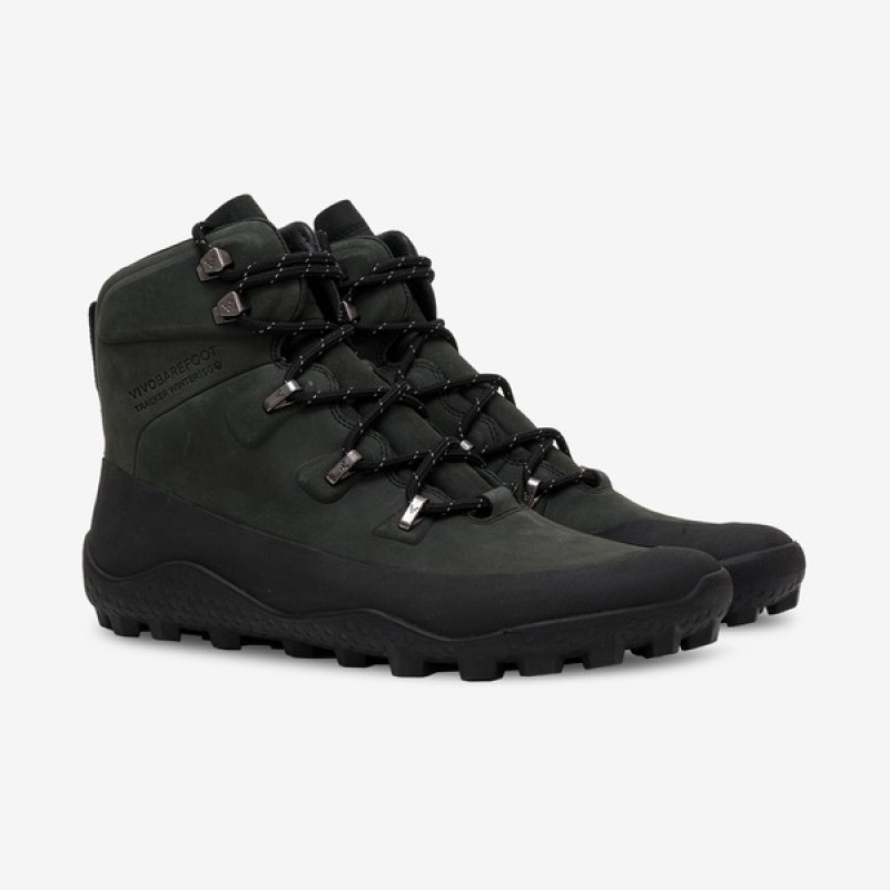 Obsidian Women's Vivobarefoot Tracker Winter Sg Hiking Shoes | IBDMK-3549