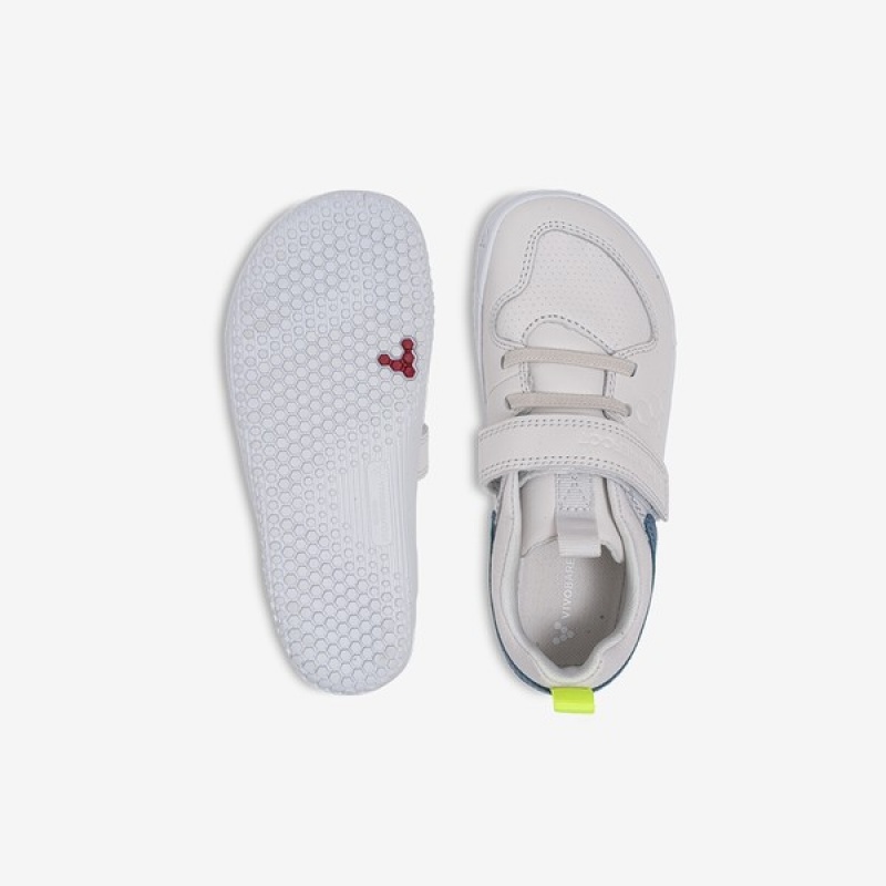 White Vivobarefoot Primus Ludo Kids | XWAEG-9643