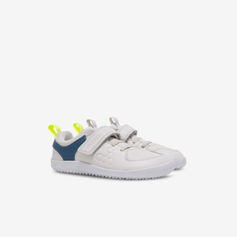 White Vivobarefoot Primus Ludo Kids | XWAEG-9643